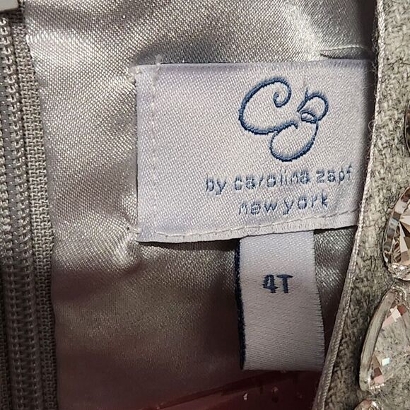 👗 BABY CZ by Carolina Zapf New York Grey Wool Dress ~ Sz 4T Holiday Party Fun - Picture 5 of 8